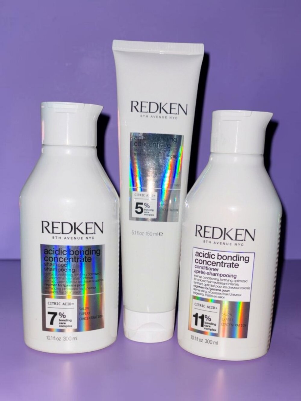 Redken Acidic Bonding Concentrate Shampoo, Conditioner & Leave-In Treatment Set